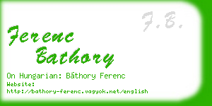 ferenc bathory business card