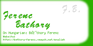 ferenc bathory business card
